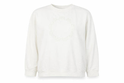 Topshop Womens White Cotton Pullover Sweatshirt Size L Pullover - Flower Detail