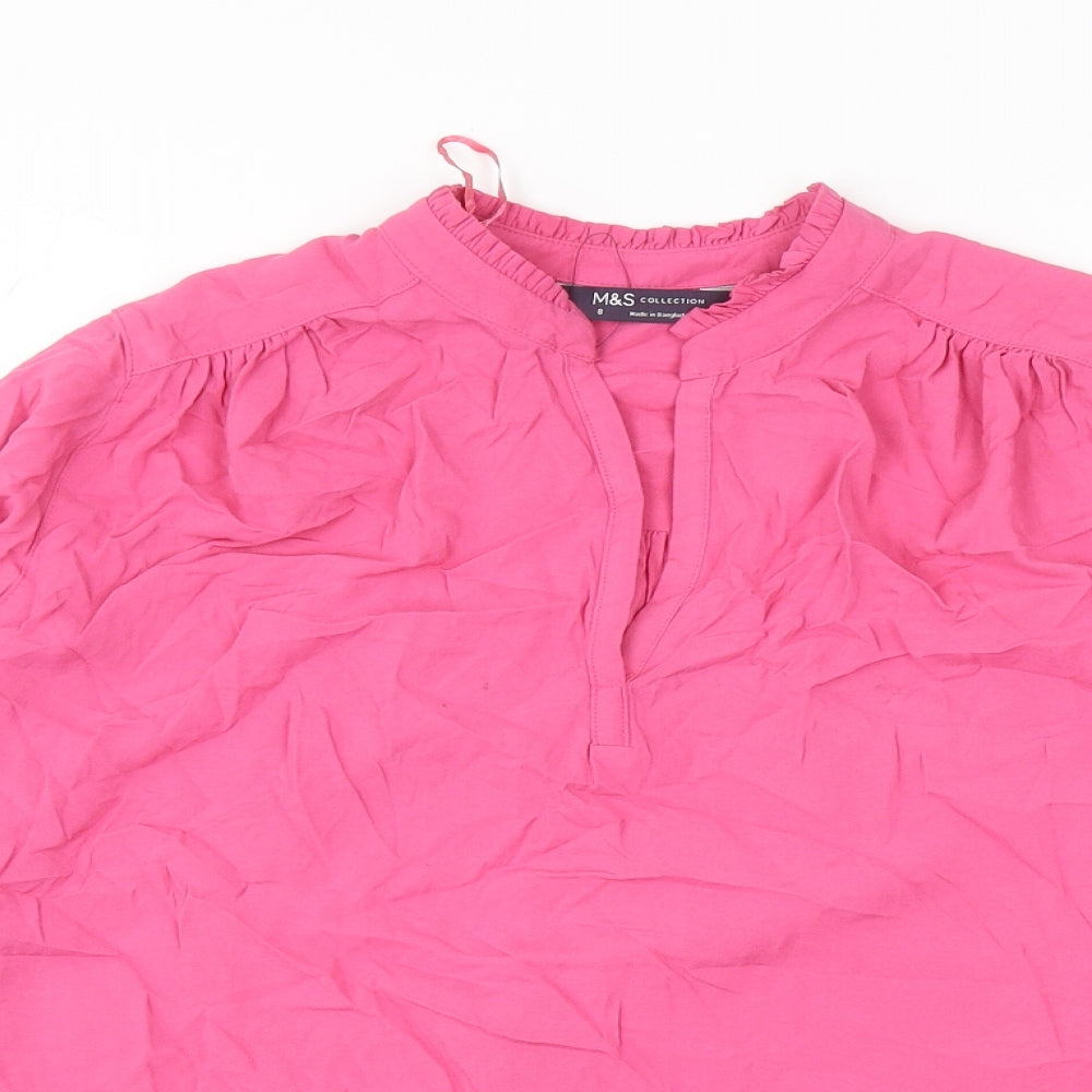 Womens UK Size 8 Marks and Spencer Pink Basic Blouse