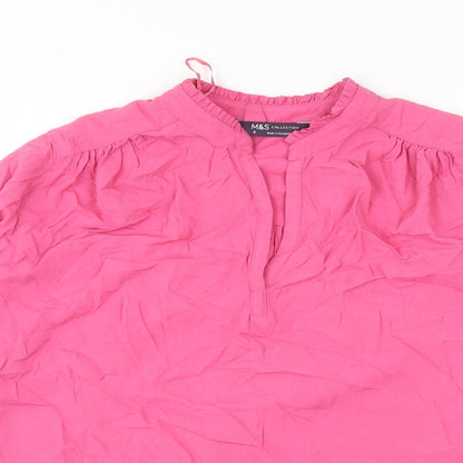 Womens UK Size 8 Marks and Spencer Pink Basic Blouse