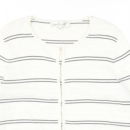 Damsel in a Dress Womens White Round Neck Striped Viscose Cardigan Jumper Size M