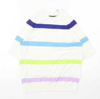Womens UK Size S Marks and Spencer White Pullover Jumper