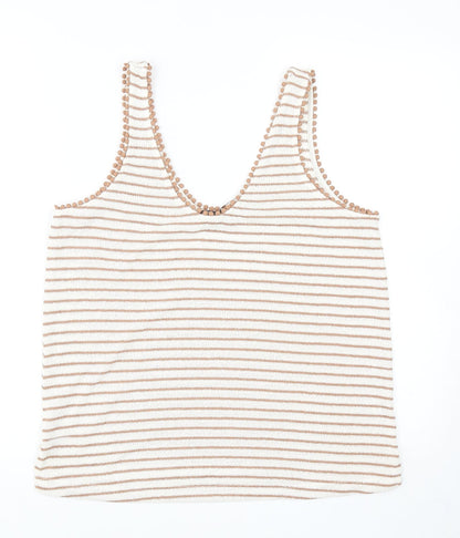 Womens UK Size 14 Marks and Spencer Beige Basic Tank