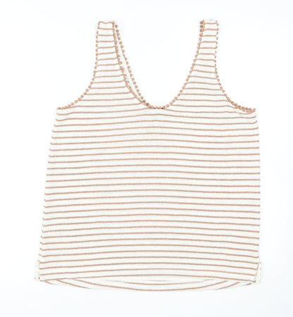 Womens UK Size 14 Marks and Spencer Beige Basic Tank