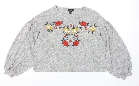 Womens UK Size M New Look Grey Pullover Jumper