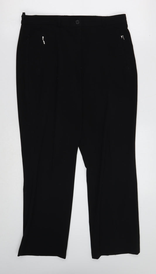 Womens UK Size 12 Marks and Spencer Regular Fit Dress Pants Black Trousers