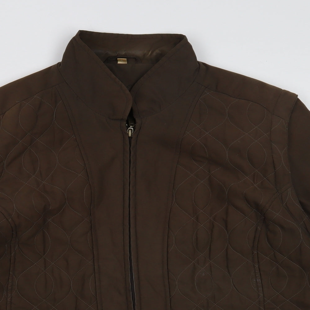 Klass Womens Brown Jacket Size L Zip