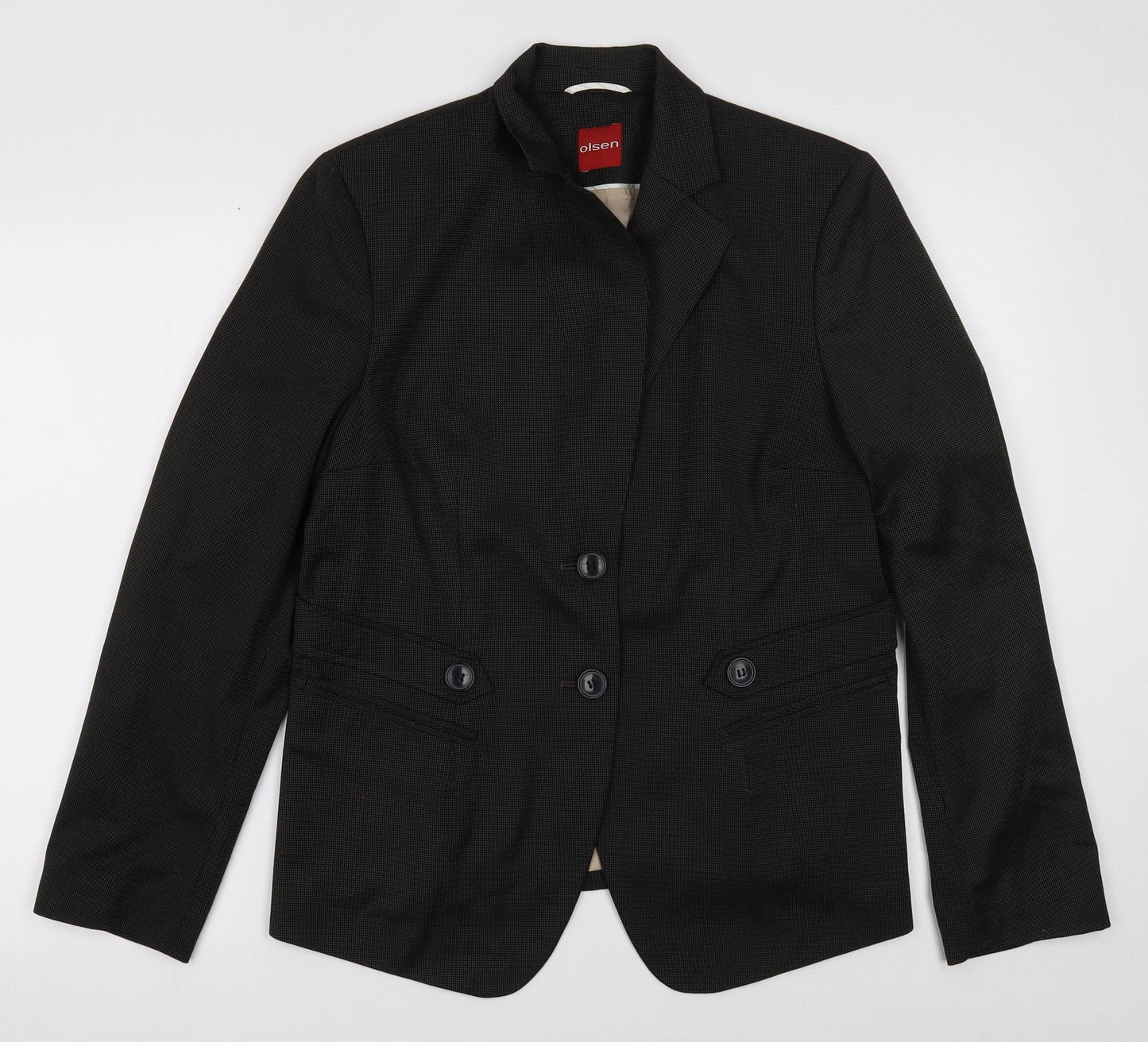 Olsen Womens Black Polyester Jacket Suit Jacket Size 14