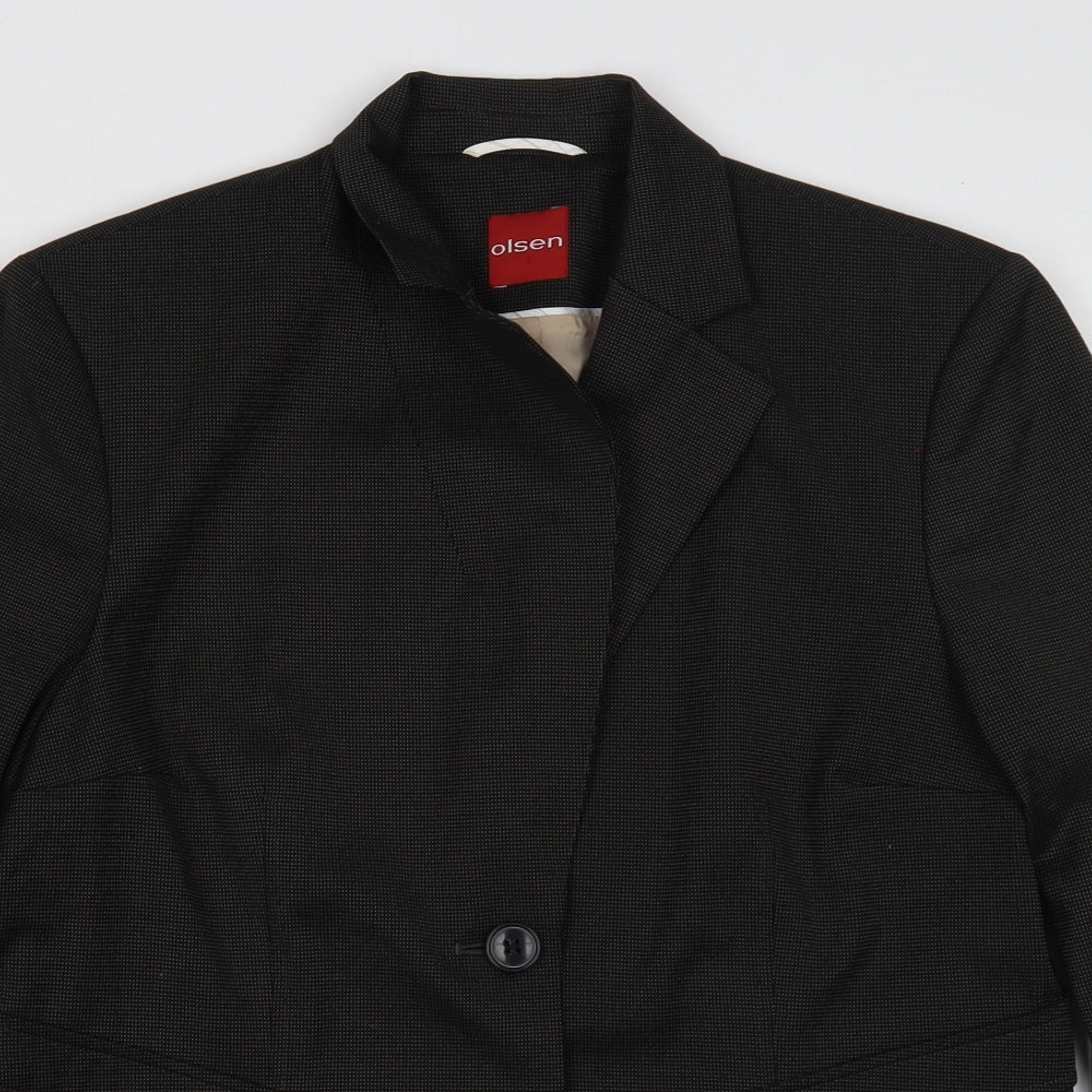 Olsen Womens Black Polyester Jacket Suit Jacket Size 14