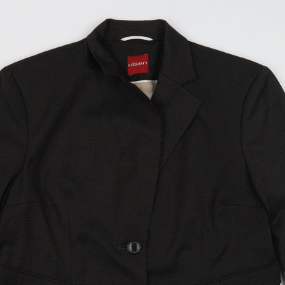 Olsen Womens Black Polyester Jacket Suit Jacket Size 14