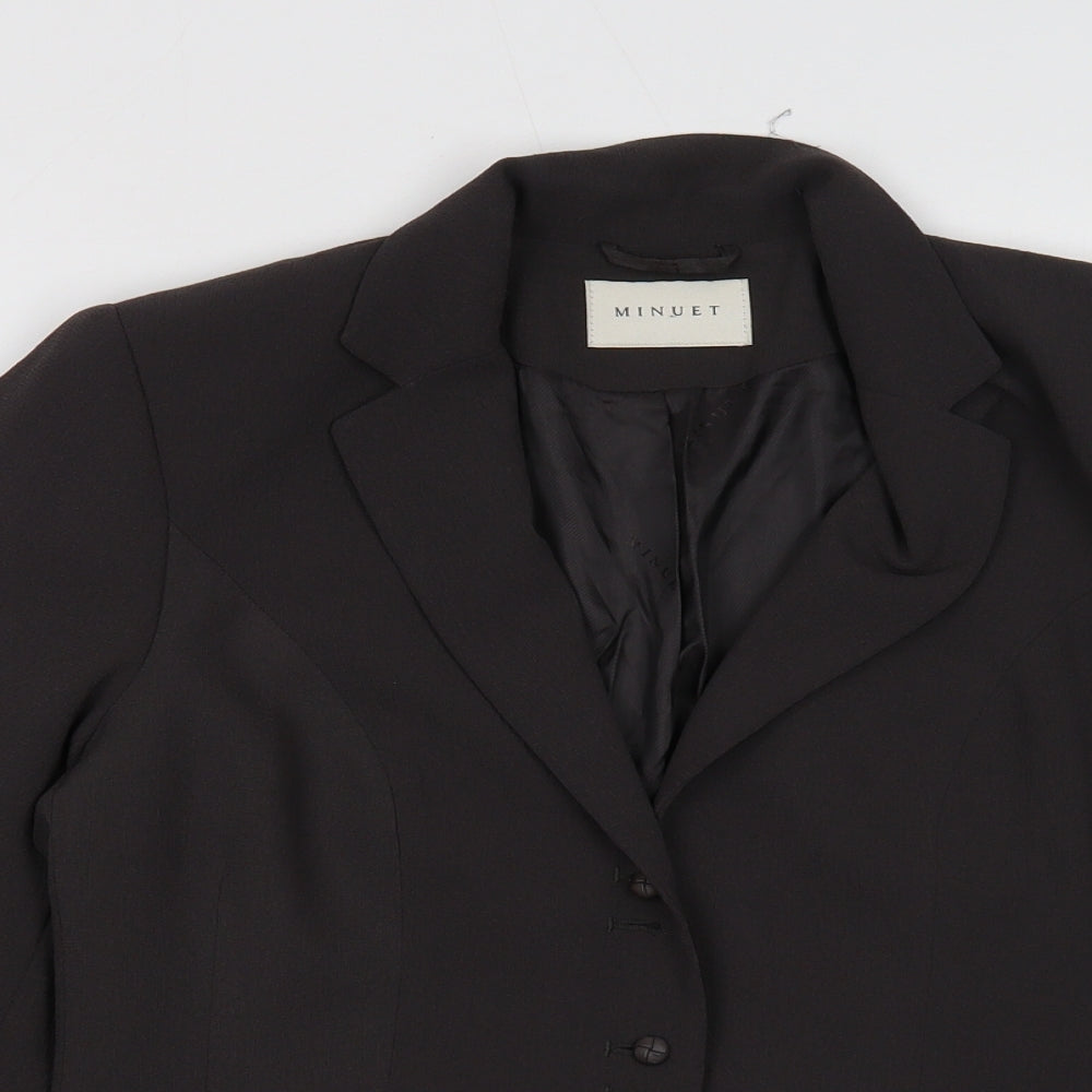 Minuet Womens Grey Viscose Jacket Blazer Size 10