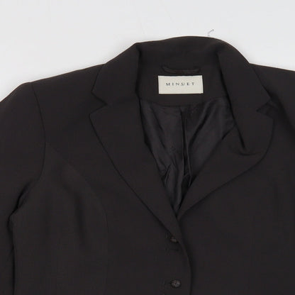 Minuet Womens Grey Viscose Jacket Blazer Size 10
