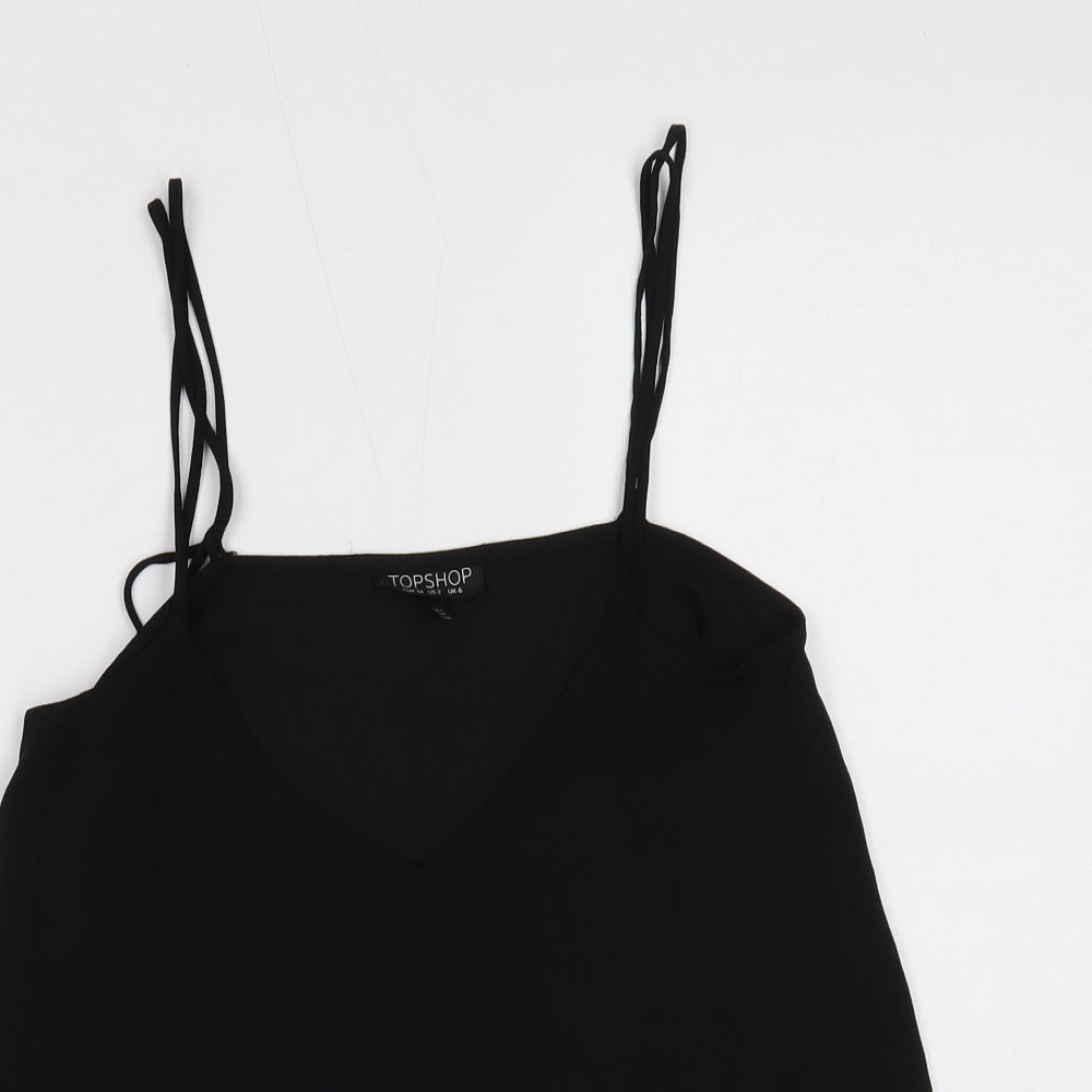 Womens UK Size 6 Topshop Black Basic Tank