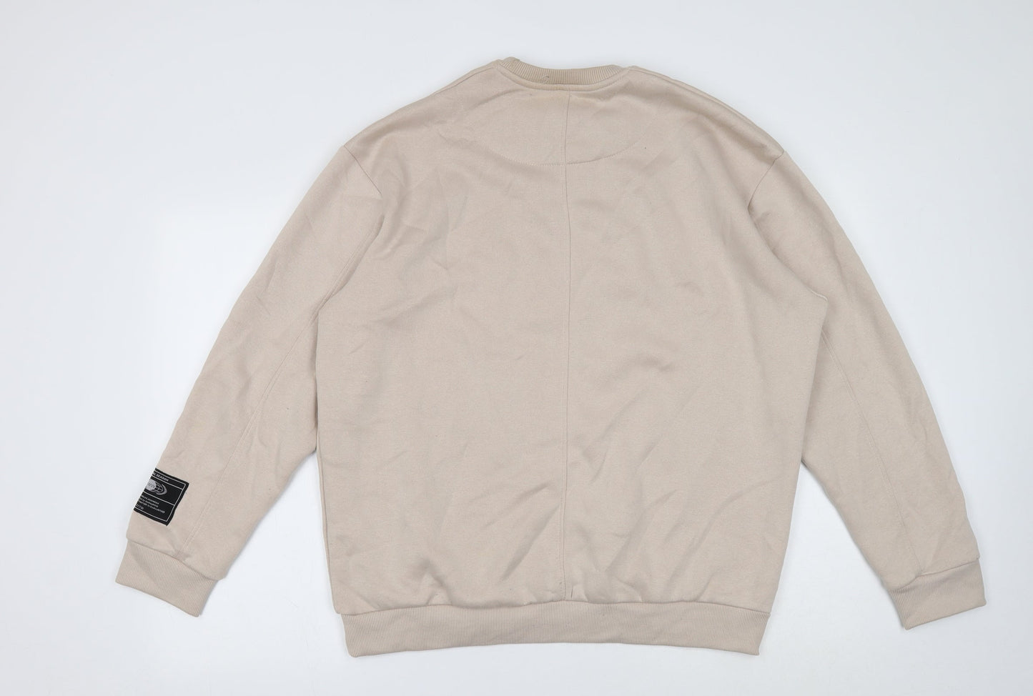 Mens UK Size S Boohoo Beige Pullover Sweatshirt