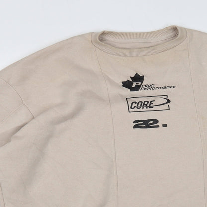 Mens UK Size S Boohoo Beige Pullover Sweatshirt
