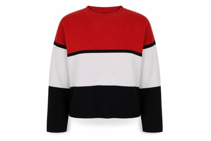New Look Womens Multicoloured Striped Polyester Pullover Sweatshirt Size L Pullover