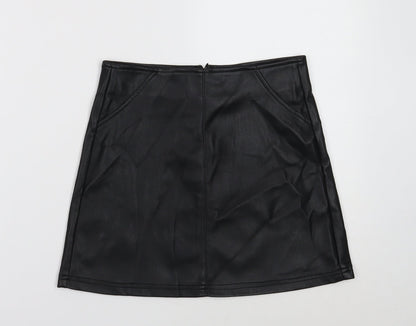 Candy Couture Girls Black Polyester A-Line Skirt Size 11 Years Regular Zip
