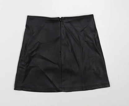 Candy Couture Girls Black Polyester A-Line Skirt Size 11 Years Regular Zip