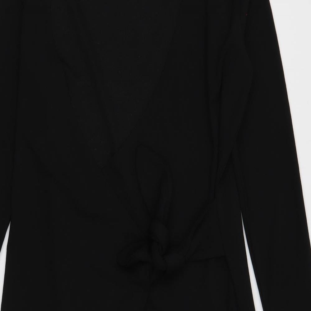 Noisy may Womens Black Polyester Wrap Dress Size M V-Neck Tie