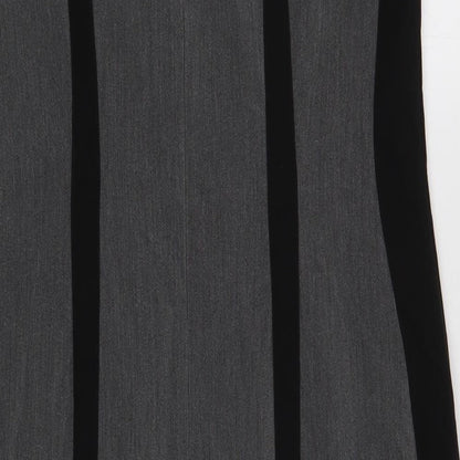 Definitions Womens Grey Polyester Pencil Dress Size 12 Square Neck Zip - Contrasting Trim