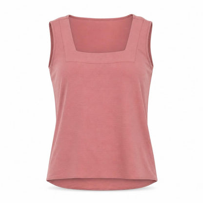 Happiness Womens Pink Polyester Basic Tank Size 8 Square Neck