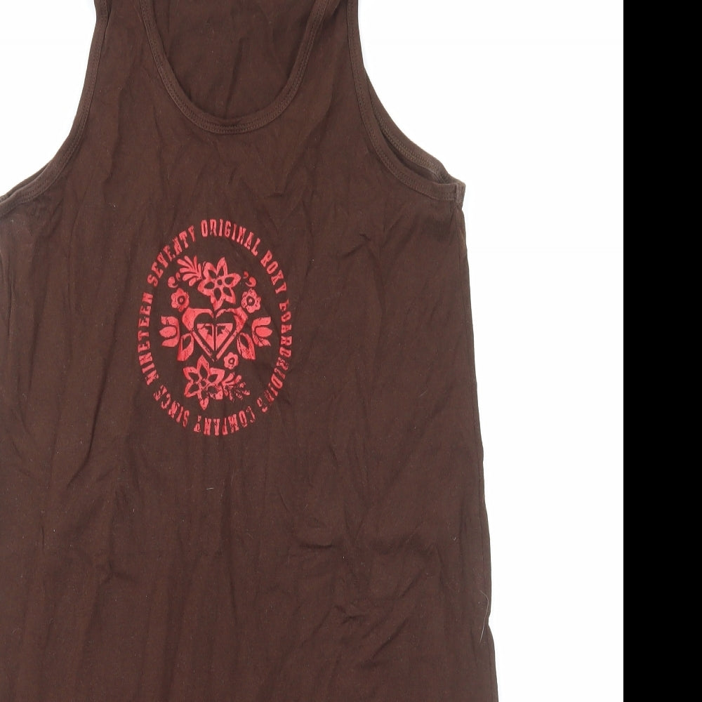 SheIn Womens Brown Cotton Tank Dress Size M Scoop Neck Pullover