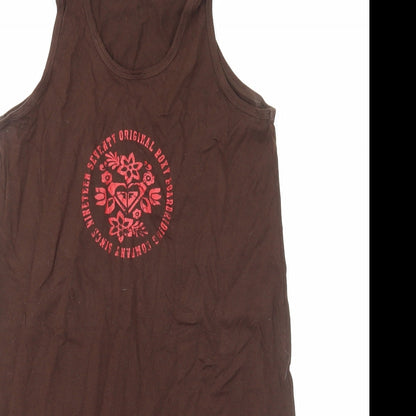 SheIn Womens Brown Cotton Tank Dress Size M Scoop Neck Pullover