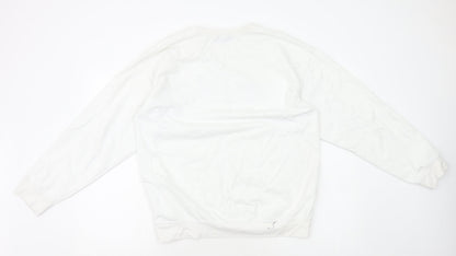 Mens UK Size M Boohoo White Pullover Sweatshirt