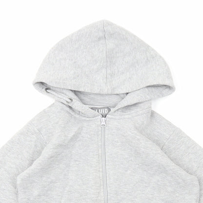 Fluid Boys Grey Cotton Full Zip Hoodie Size 7-8 Years Zip