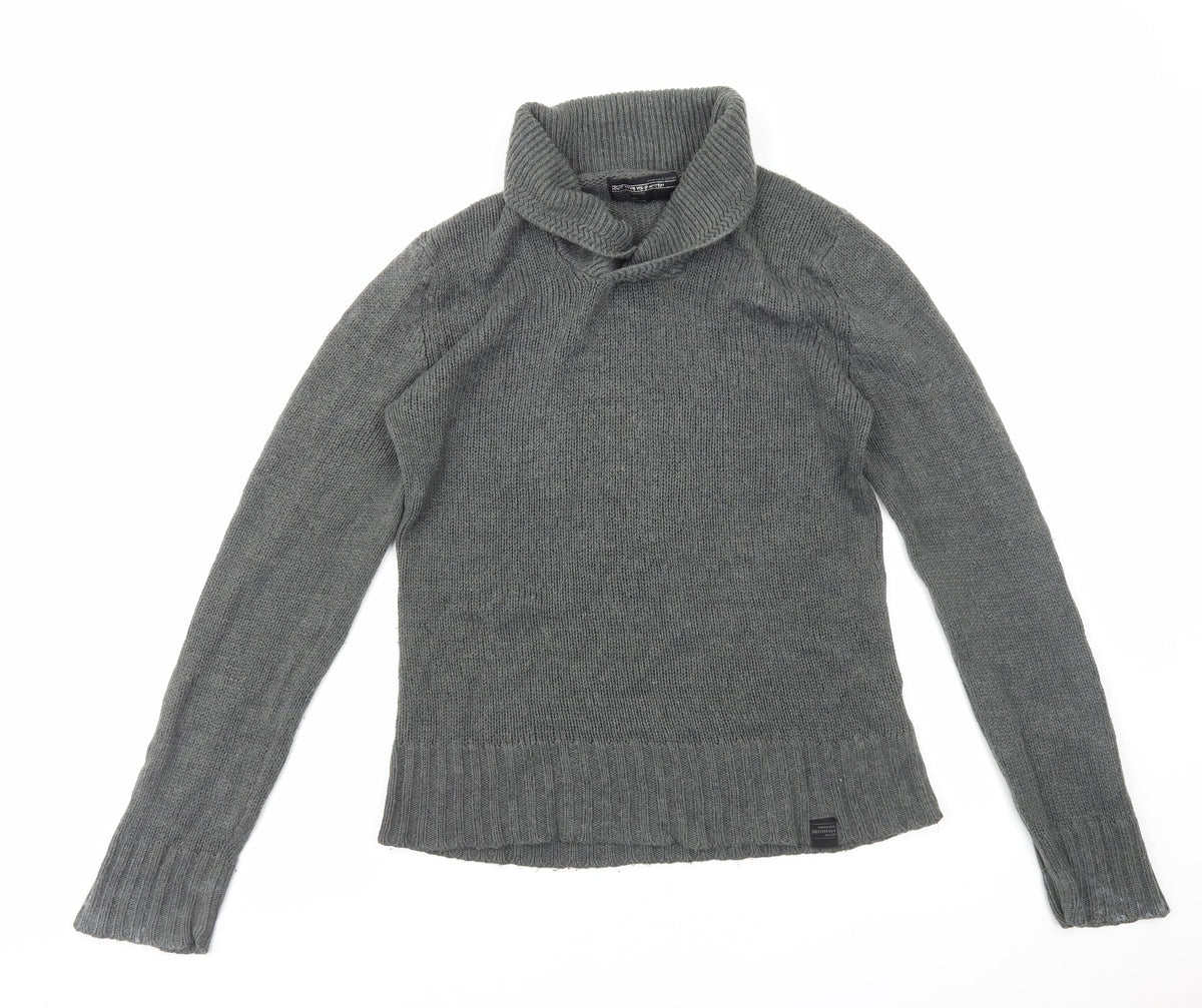 Ambrose&Jackson Womens Grey Roll Neck Acrylic Pullover Jumper Size M