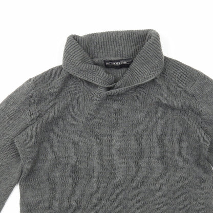 Ambrose&Jackson Womens Grey Roll Neck Acrylic Pullover Jumper Size M
