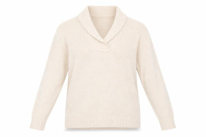 Essentials Collection Womens Beige V-Neck Acrylic Pullover Jumper Size 16