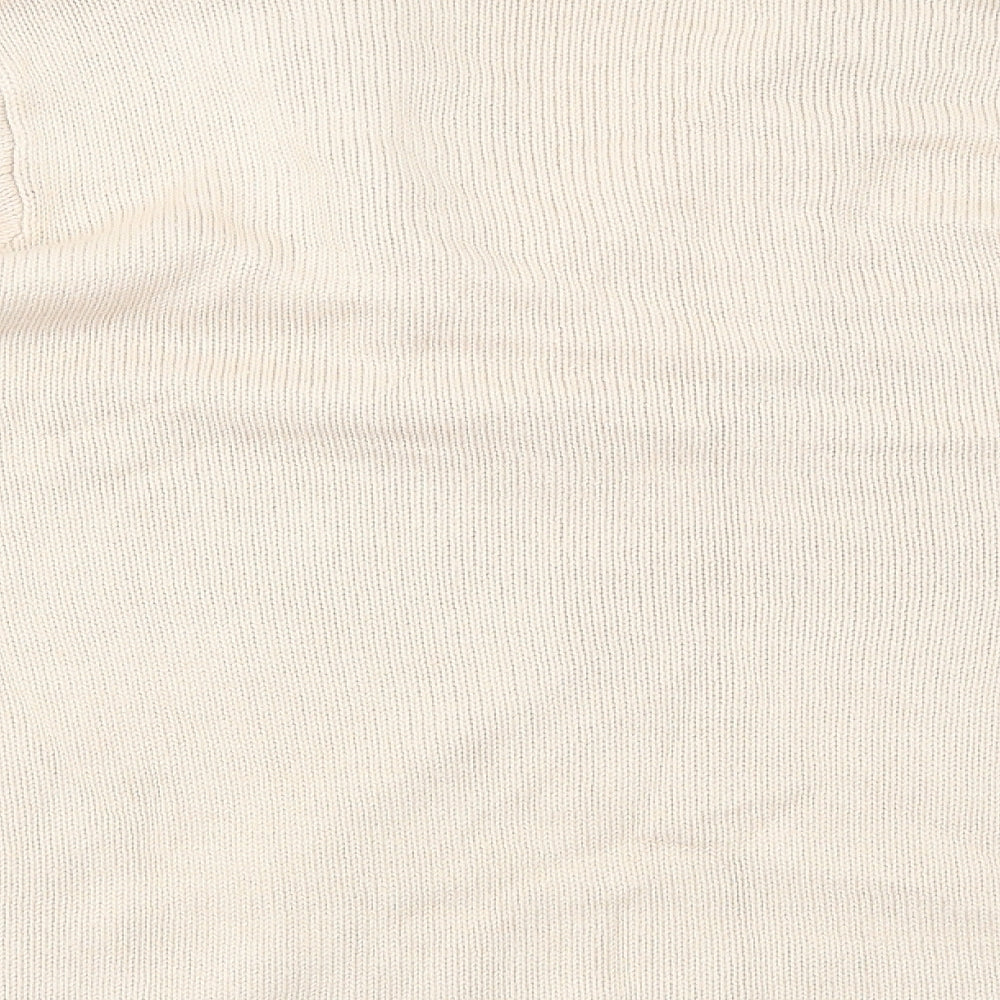 Essentials Collection Womens Beige V-Neck Acrylic Pullover Jumper Size 16