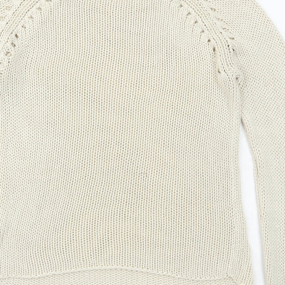 George Womens Beige Round Neck Acrylic Pullover Jumper Size 12