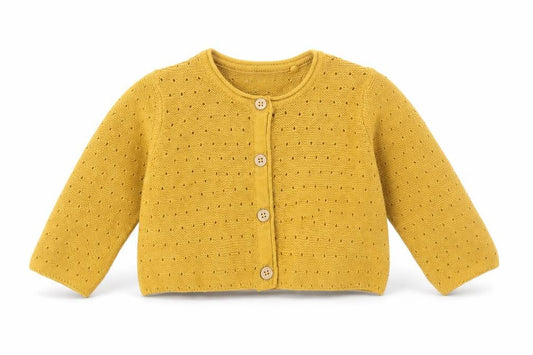 TU Baby Yellow Cotton Cardigan Jumper Size 0-3 Months Button