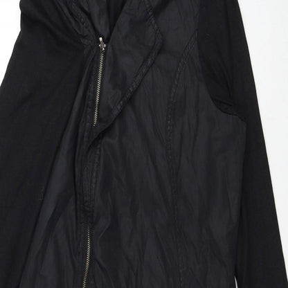 Miss Captain Womens Black Polyester Jacket Dress Size 8 Collared Zip
