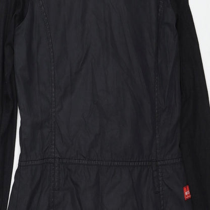 Miss Captain Womens Black Polyester Jacket Dress Size 8 Collared Zip