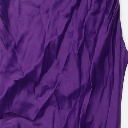 Zara Womens Purple Viscose Bodycon Size M Cowl Neck Pullover - Chain Straps