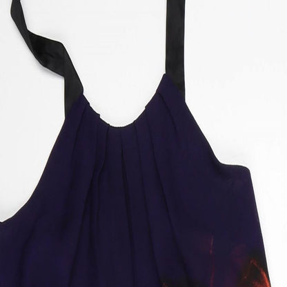 Le Chateau Womens Multicoloured Floral Polyester Shift Size XS Halter Zip