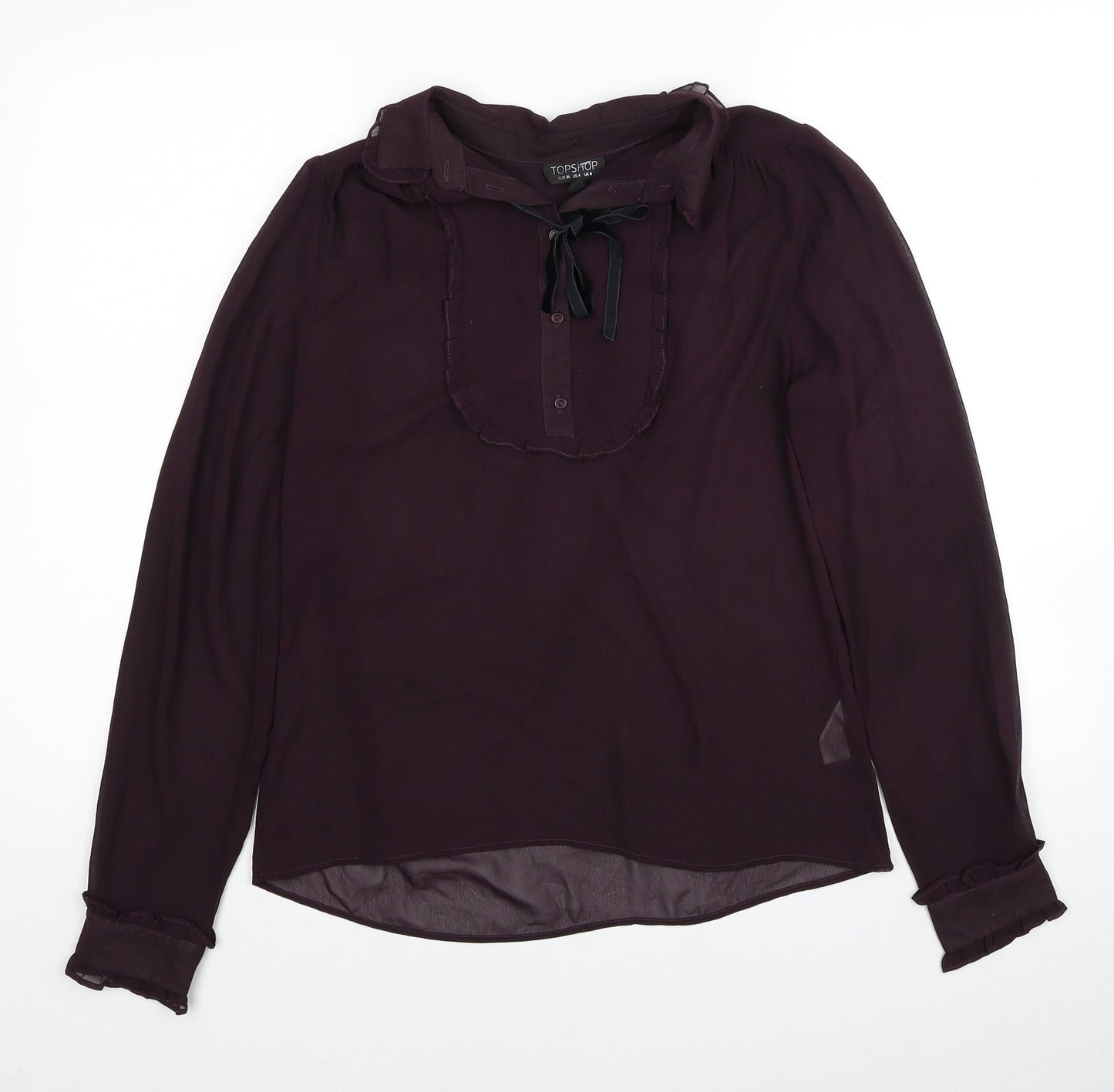 Womens UK Size 8 Topshop Red Basic Blouse
