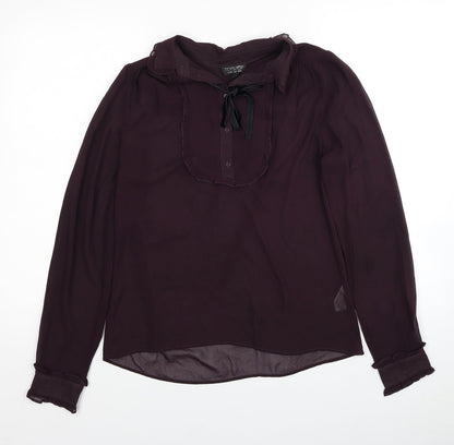 Womens UK Size 8 Topshop Red Basic Blouse