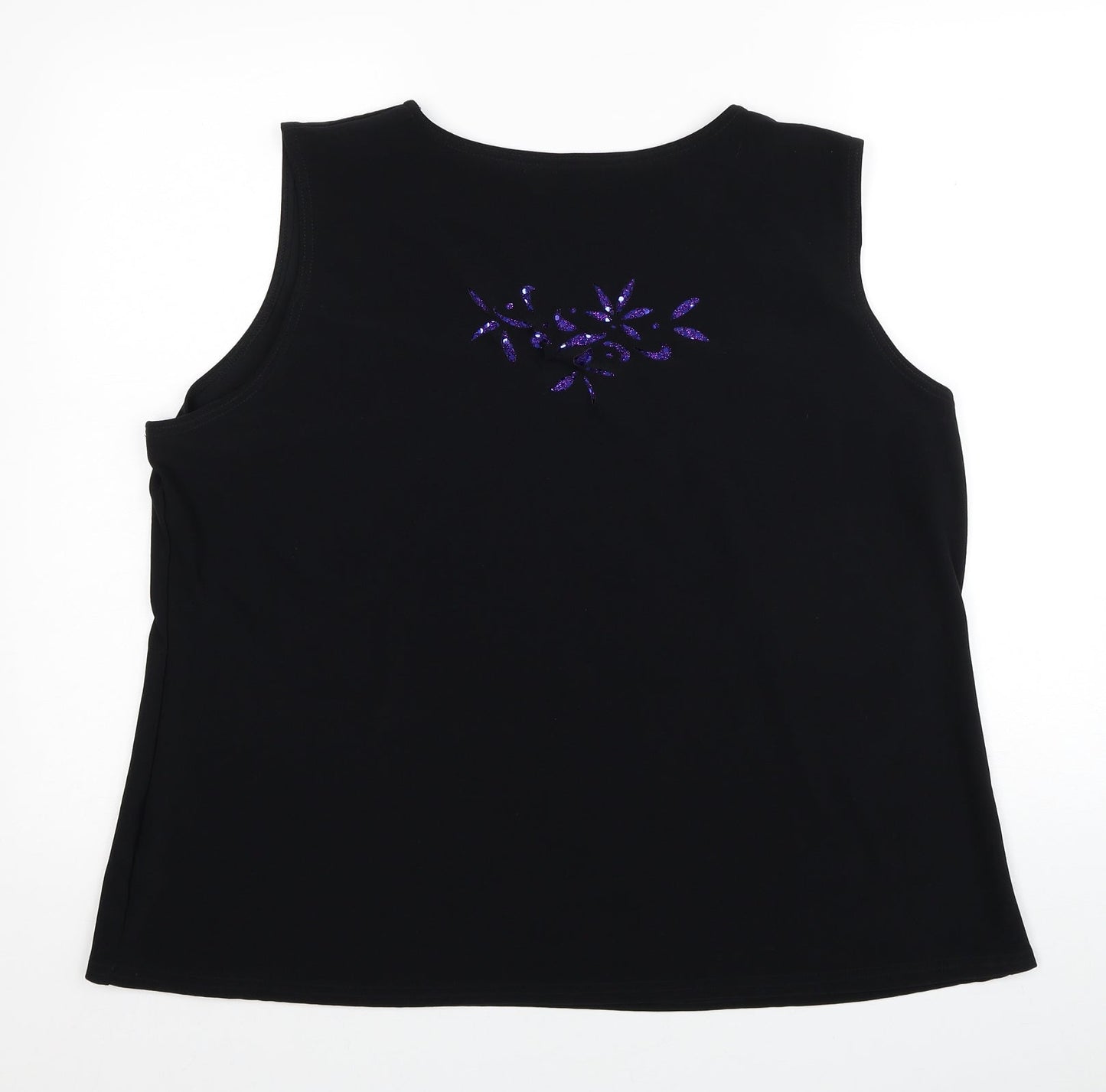 Womens UK Size 3XL Anne Smith Black Basic Tank