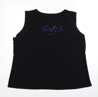 Womens UK Size 3XL Anne Smith Black Basic Tank