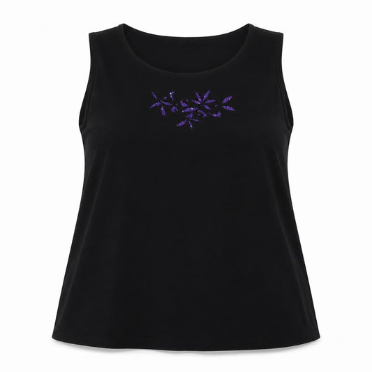 Womens UK Size 3XL Anne Smith Black Basic Tank