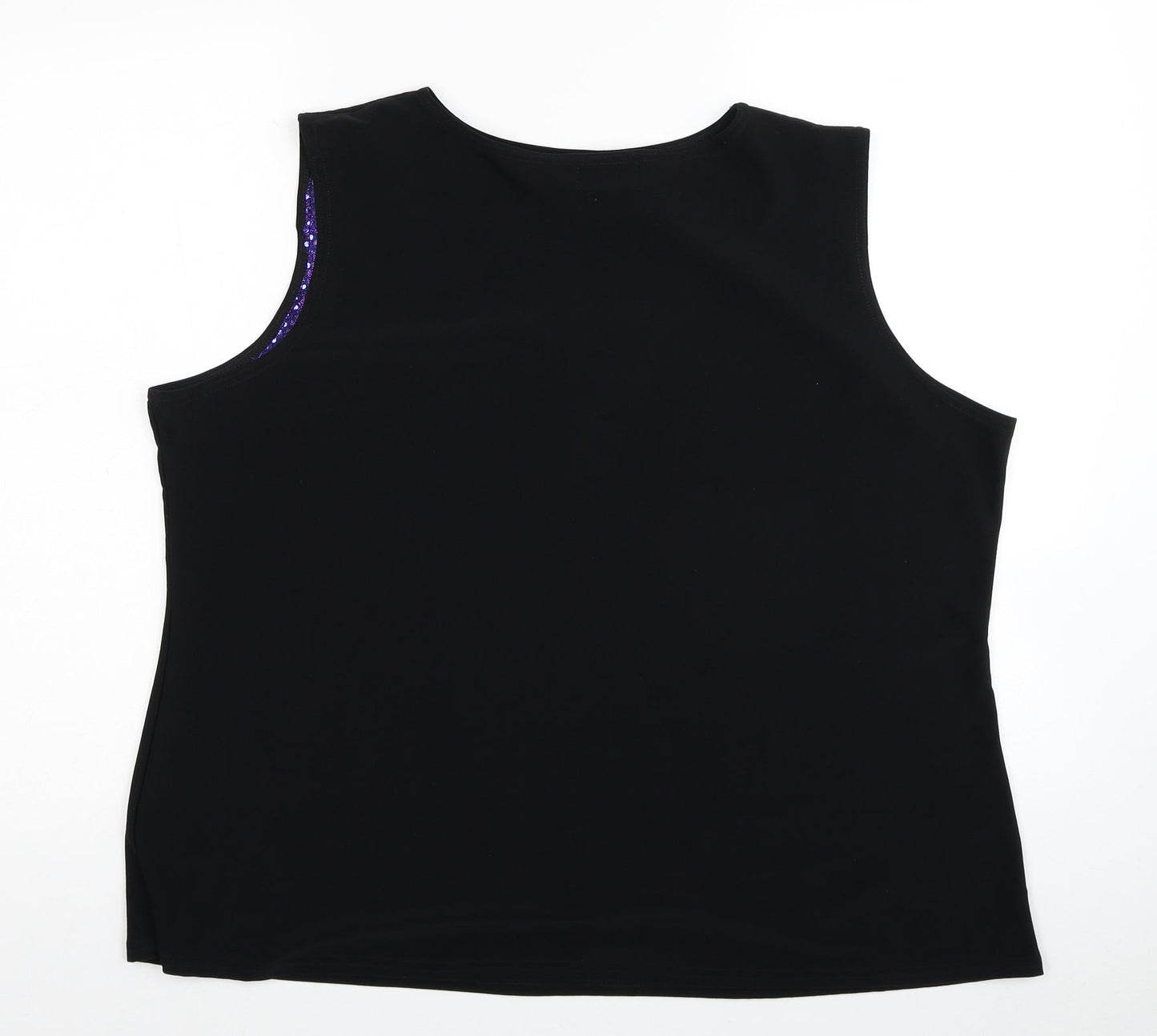 Womens UK Size 3XL Anne Smith Black Basic Tank