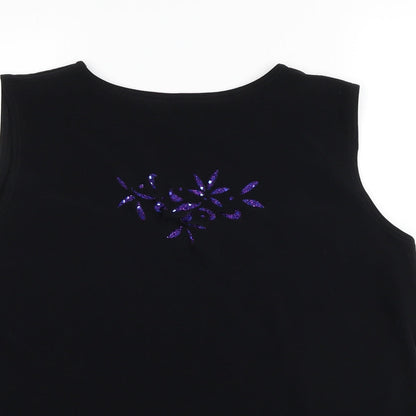 Womens UK Size 3XL Anne Smith Black Basic Tank