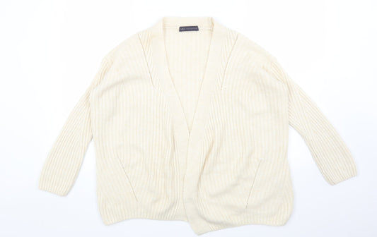 Womens UK Size S Marks and Spencer White Cardigan Jumper