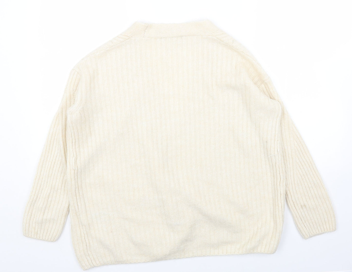 Womens UK Size S Marks and Spencer White Cardigan Jumper
