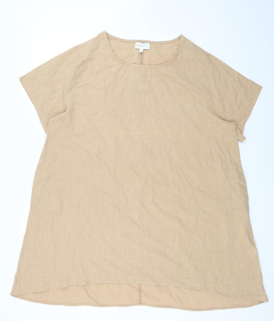 Womens UK Size M Apricot Beige Basic Blouse