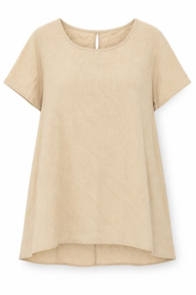 Womens UK Size M Apricot Beige Basic Blouse