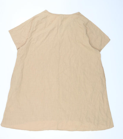 Womens UK Size M Apricot Beige Basic Blouse